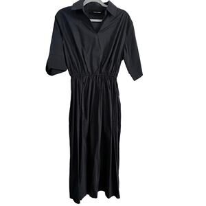 Code X Mode Women's blue Cotton Blended Collared Midi Dress Size Medium